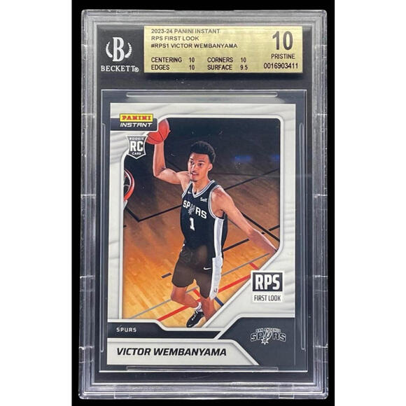 2023 Panini Instant # RPS-1 Victor Wembanyama RC Rookie BGS 10 Pristine